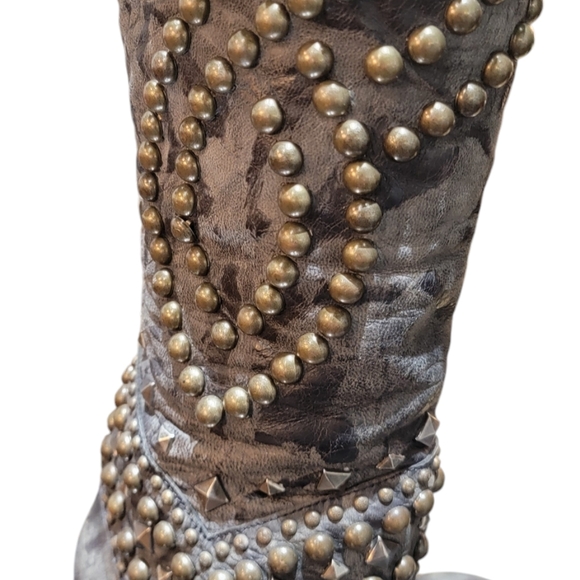 OLD GRINGO Tall Leather Studded Boots - Size 9 - Picture 3 of 7